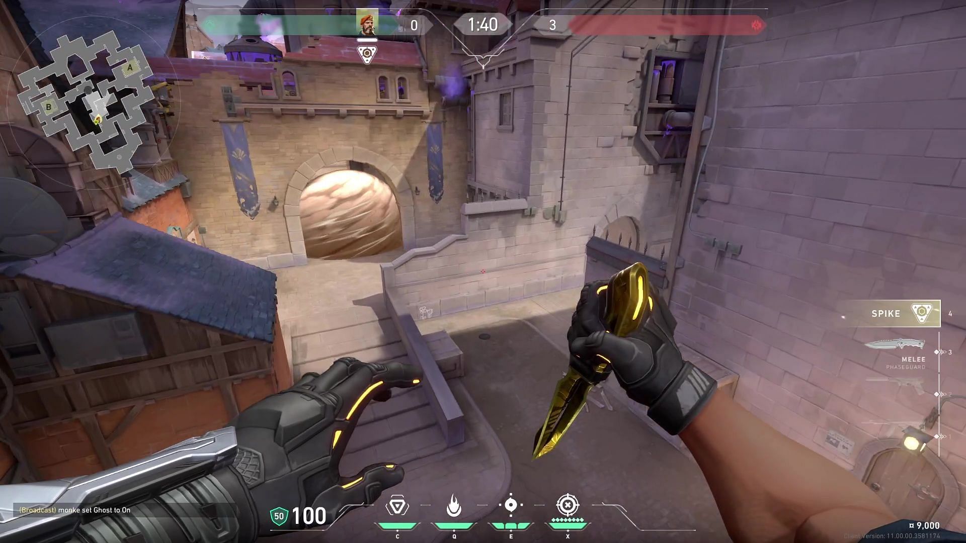 In-game view of mid smoke on Corrode (Image via Riot Games)