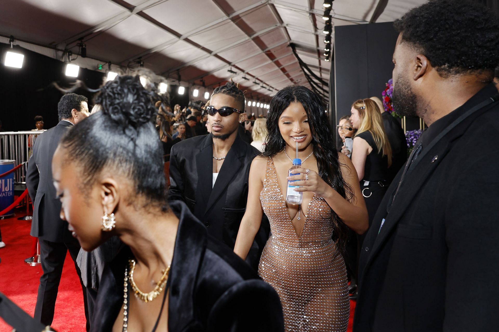            DDG and Halle Bailey at the 66th GRAMMY Awards on February 04, 2024. (Image via Getty)