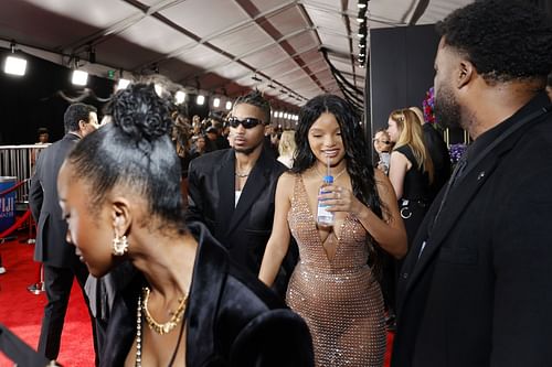            DDG and Halle Bailey at the 66th GRAMMY Awards on February 04, 2024. (Image via Getty)