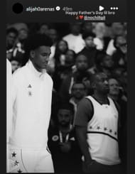 Alijah Arenas greeting dad/ "lil bro" Gilbert Arenas a Happy Father's Day (source: IG/ alijah0arenas)