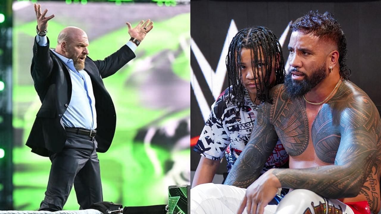Triple H and Jey Uso! (Images from WWE.com)