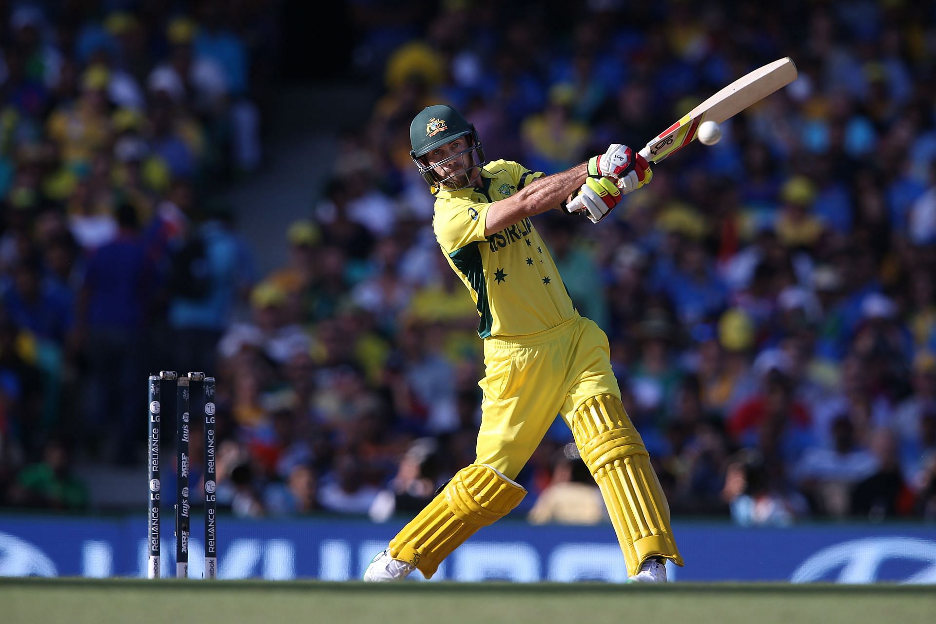 Maxwell in action during the 2015 ODI World Cup (Source: Getty)