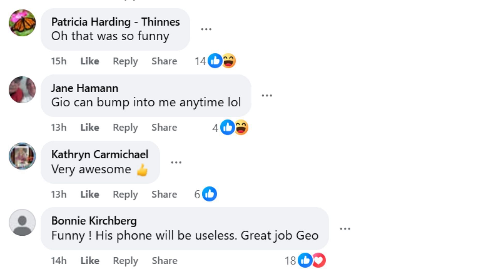 Comments by fans on the post (Image via Facebook/@Jennifer Sander)