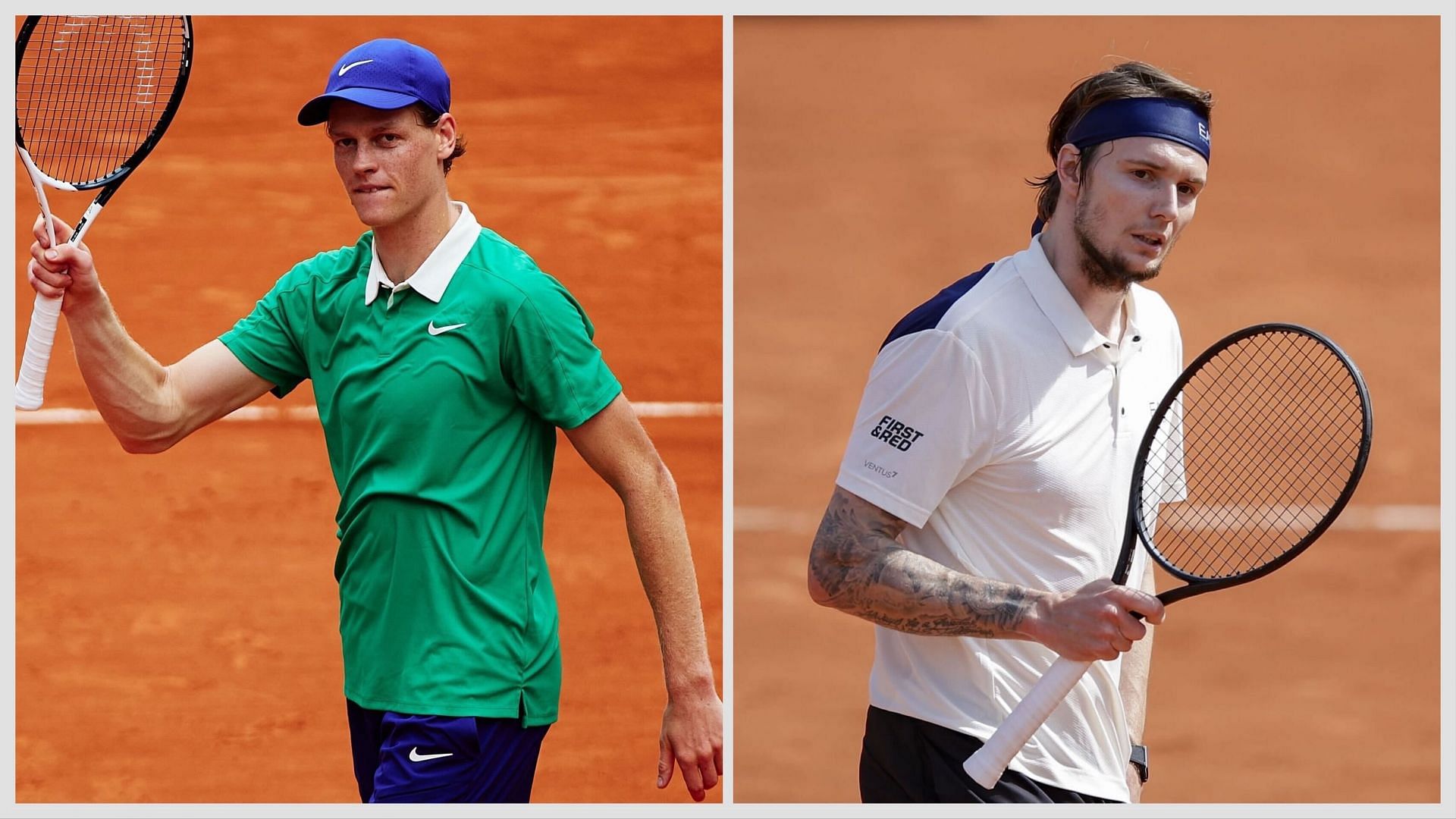 Jannik Sinner vs Alexander Bublik is one of the quarterfinal matches at the French Open 2025. (Photos: Getty)