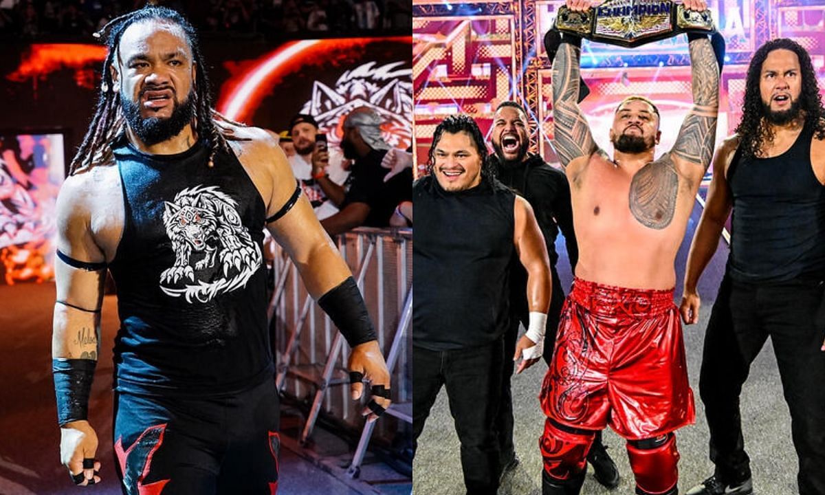 Jacob Fatu (L) and Solo Sikoa, JC Mateo, Hikuleo, Tonga Loa. [Photo credit: WWE.com