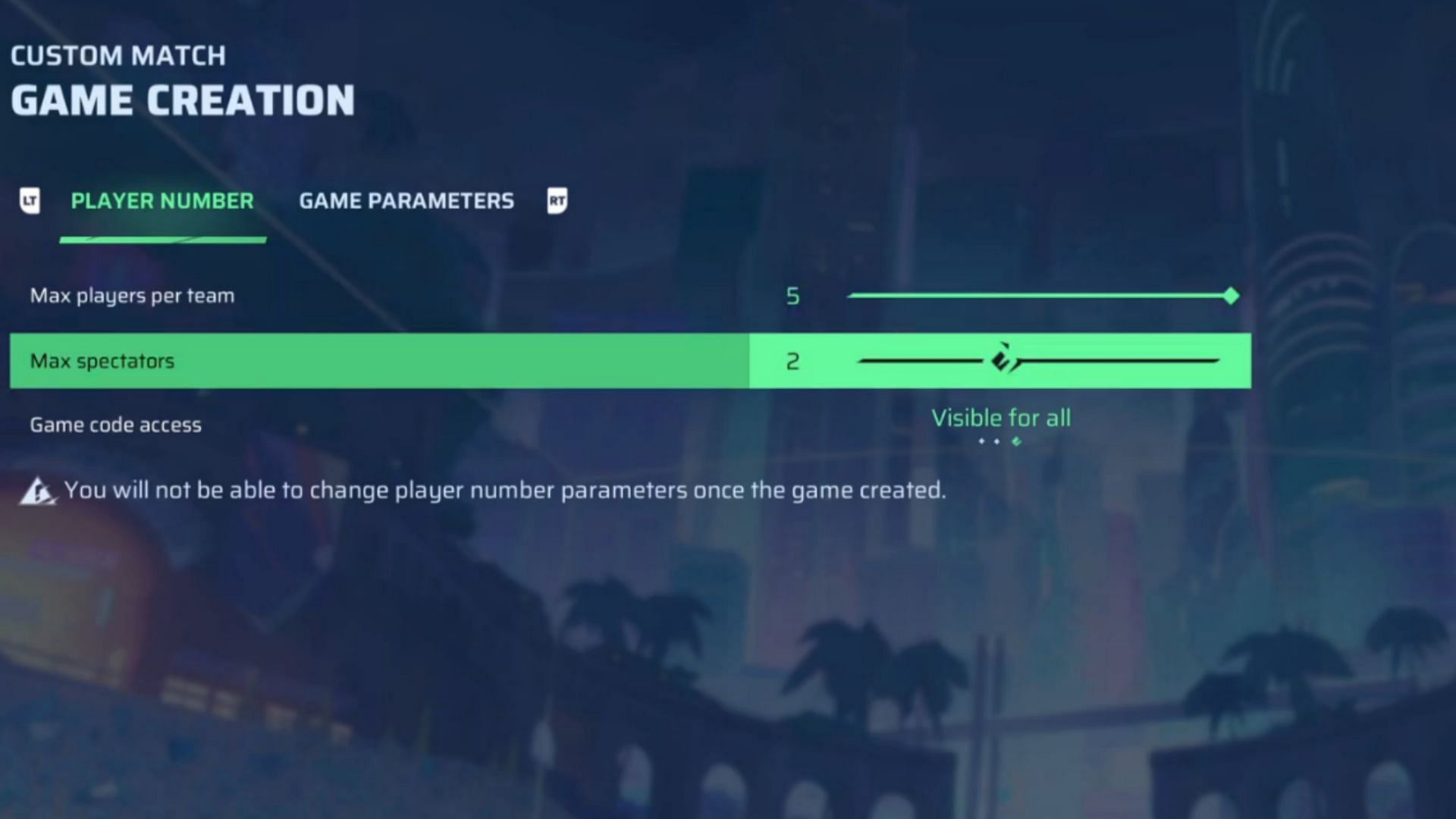 Setting Custom Match parameters (Image via Sloclap)