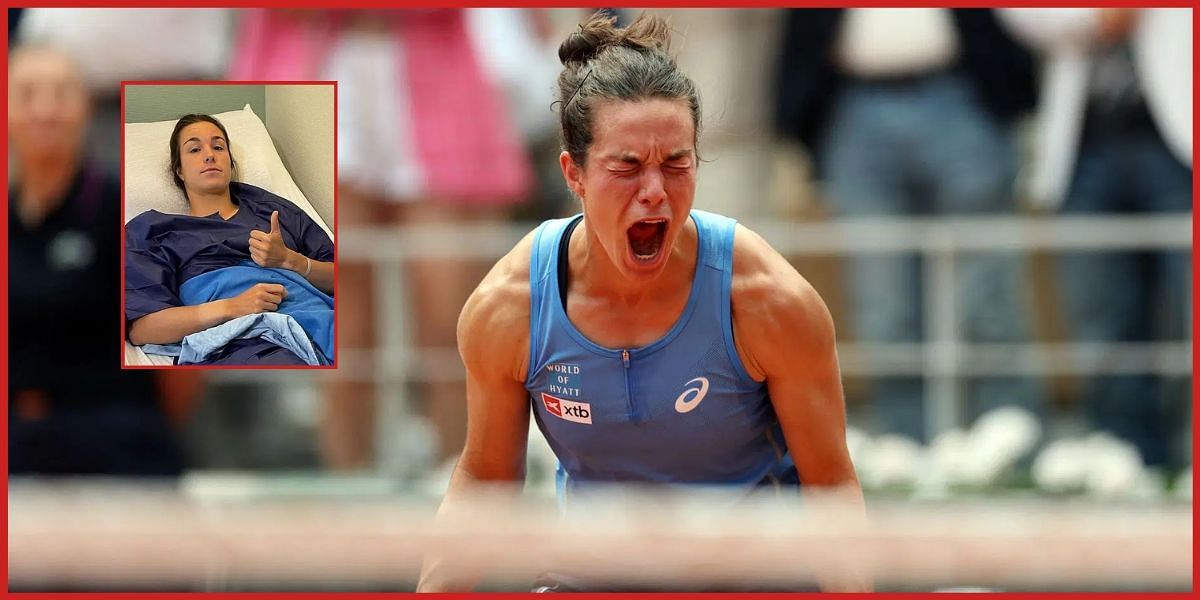 Lois Boisson after beating Jessica Pegula at the French Open 