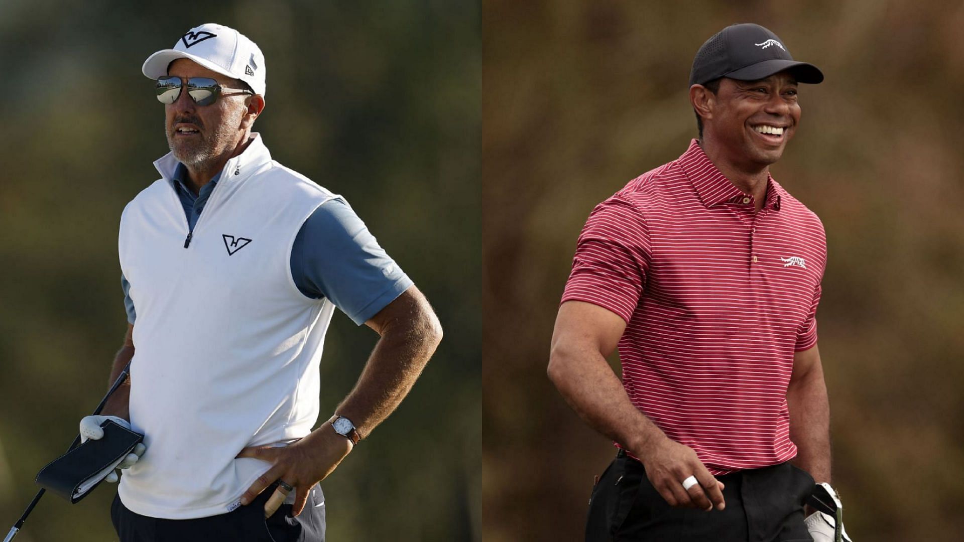 Phil Mickelson and Tiger Woods / Source: Getty Images
