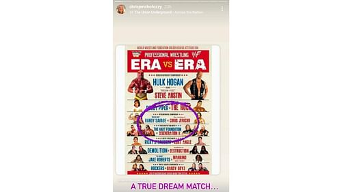 Chris Jericho's Instagram story.