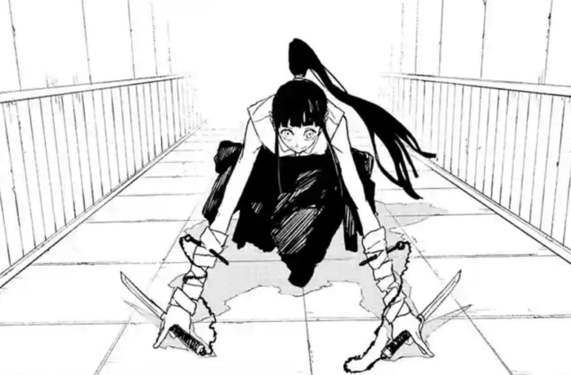 The girl with daggers in the chapter (Image via Shueisha)