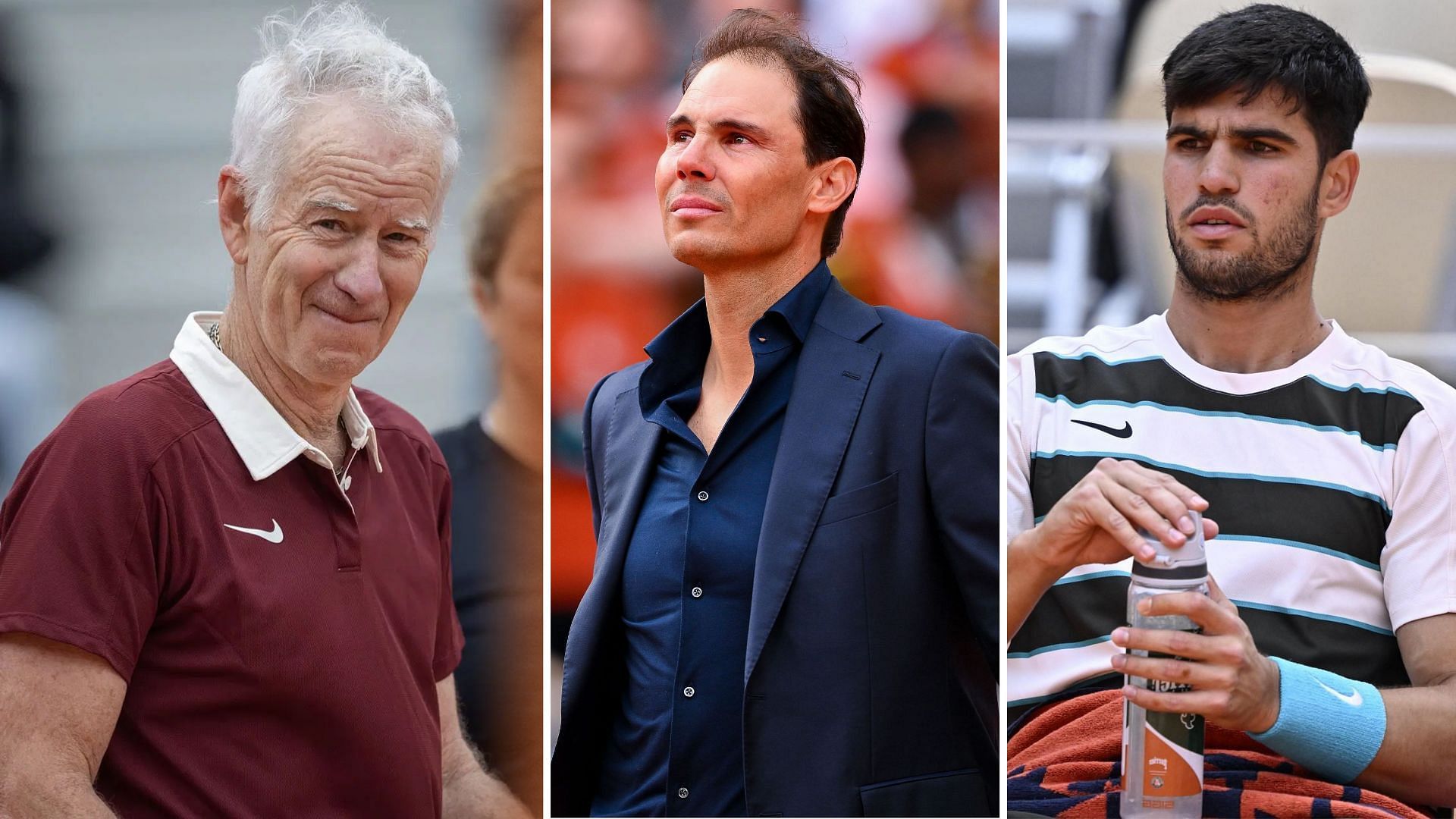 John McEnroe, Rafael Nadal and Carlos Alcaraz