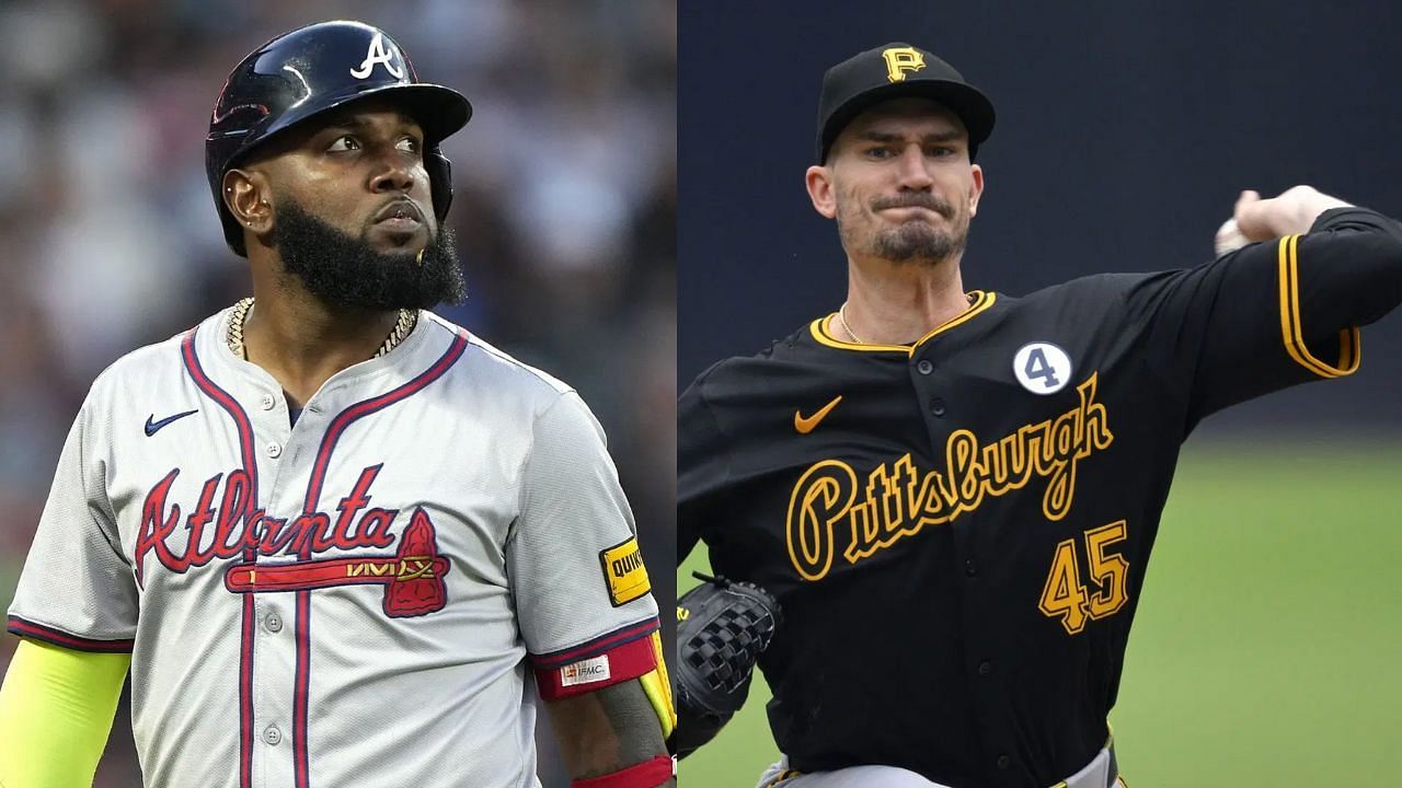 Marcell Ozuna of the Atlanta Braves (L) and Andrew Heaney of the Pittsburgh Pirates (R) (Images from - Getty)