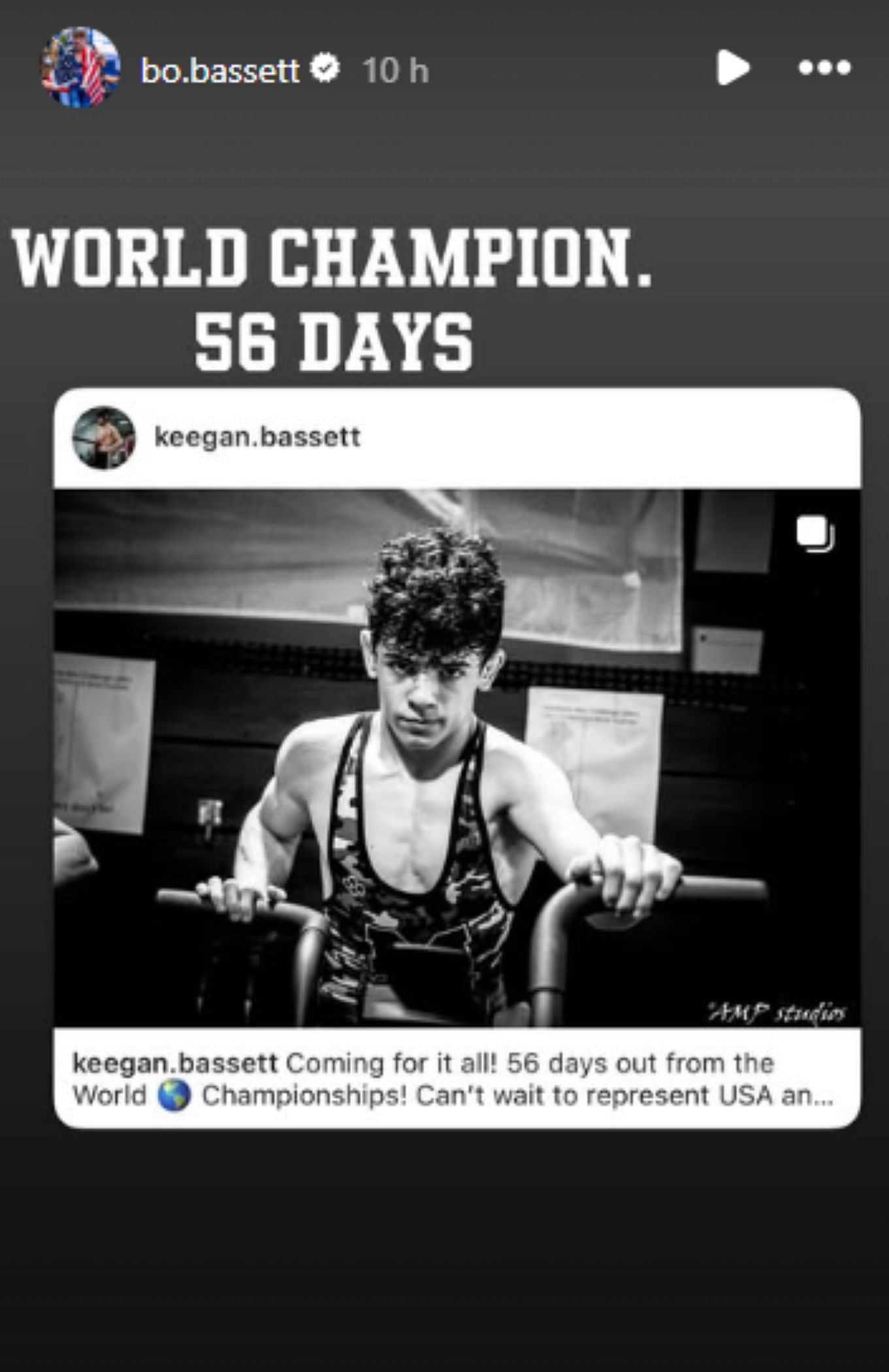 Screengrab of Bo Bassett&#039;s Instagram story on Keegan Bassett [Image Source : Bo Bassett&#039;s Instagram]