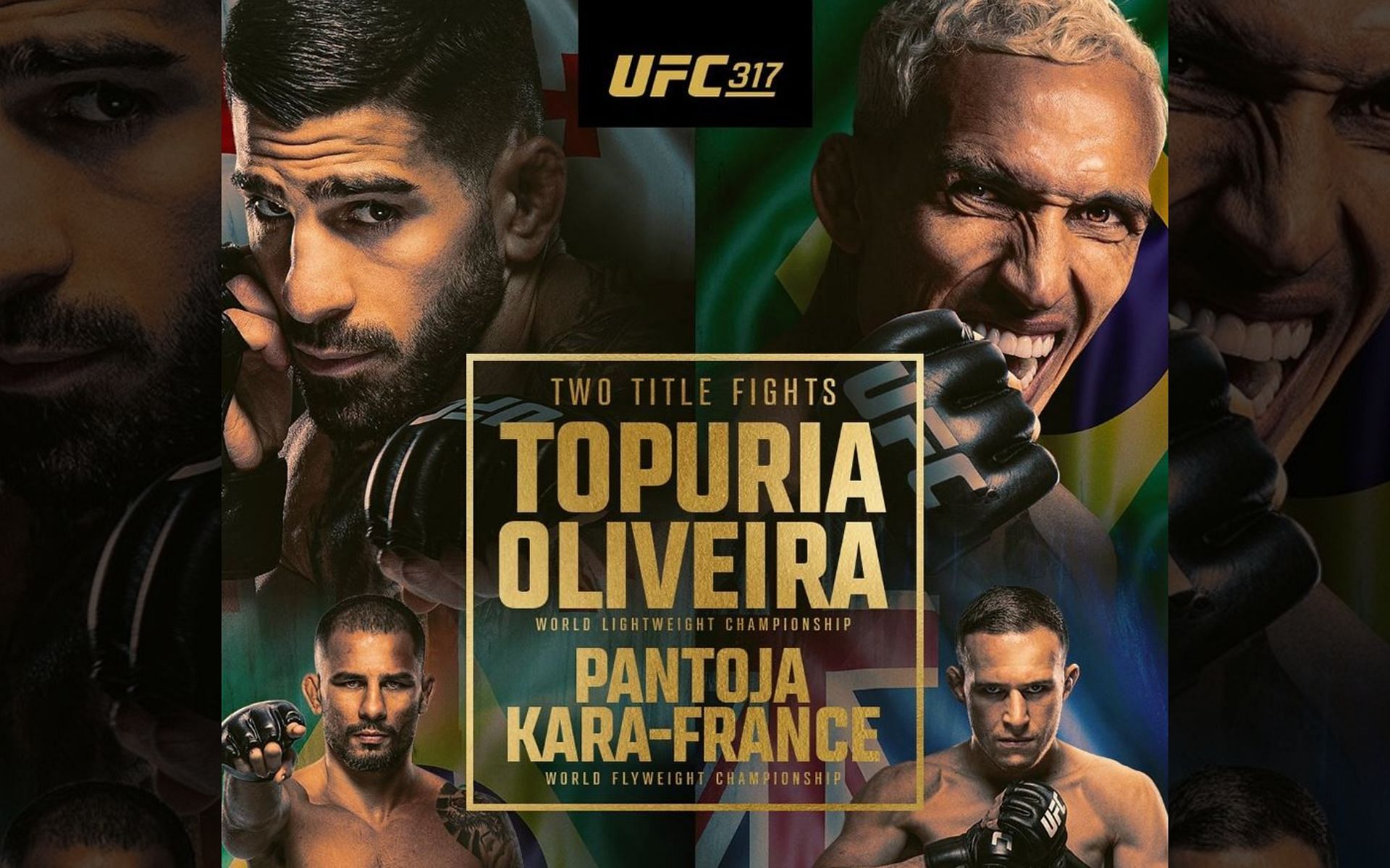 UFC 317 official poster. [Image courtesy: @fullviolence on Instagram, via offical UFC channels]