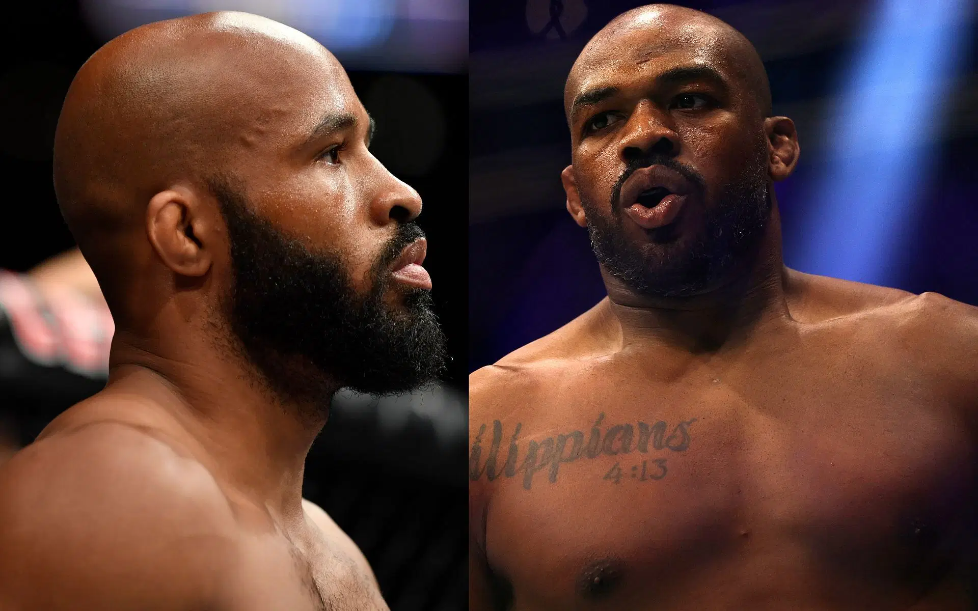 Demetrious Johnson (left) makes his case to exclude Jon Jones (right) from GOAT list. [Images courtesy: Getty]