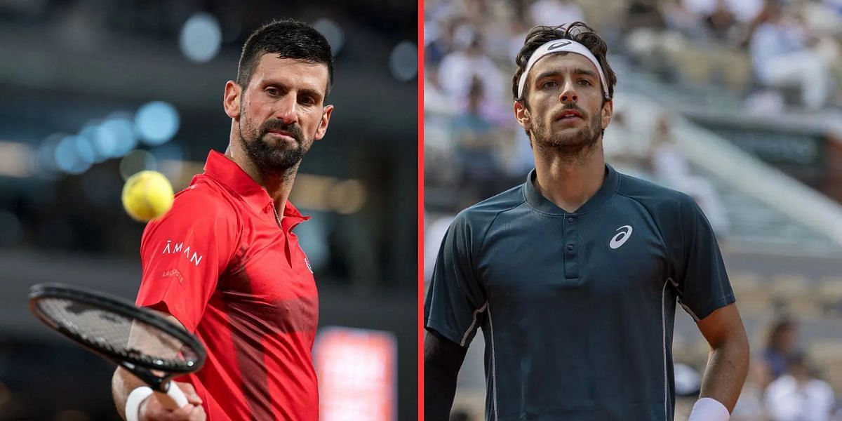 Novak Djokovic (left), Lorenzo Musetti (right), Sources: Getty