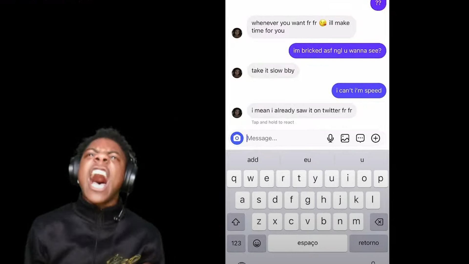 This article will look at IShowSpeed and his allegedly &quot;leaked&quot; private messages (Image via IShowSpeed/YouTube)