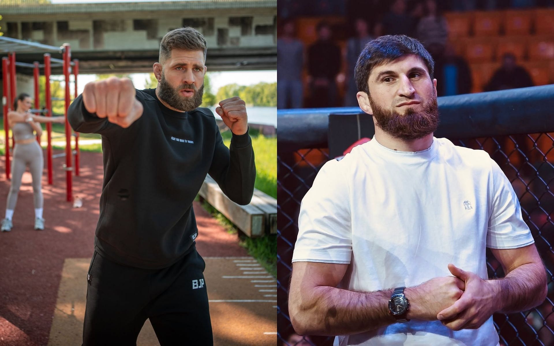 Jiri Prochazka (left) discusses not accepting a fight against Magomed Ankalaev (right). [Images courtesy: @ jirkaprochazka and @ankalaev_magomed on Instagram]