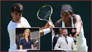 Maria Sharapova rubs shoulders with David Beckham, duo lead star-studded celebrity line-up at Wimbledon Day 1 ft. Carlos Alcaraz, Coco Gauff & more