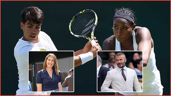 Maria Sharapova rubs shoulders with David Beckham, duo lead star-studded celebrity line-up at Wimbledon Day 1 ft. Carlos Alcaraz, Coco Gauff & more