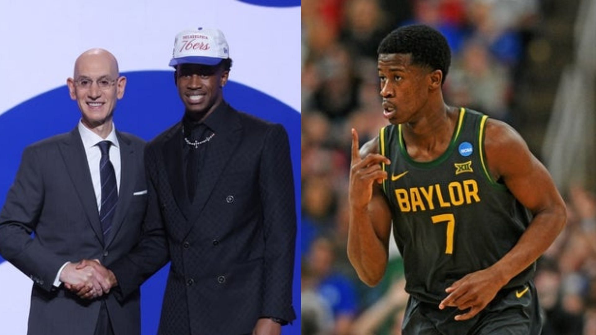 Baylor guard VJ Edgecombe was selected by the Philadelphia 76ers as their first-round pick in the NBA draft (Image Source: IMAGN)