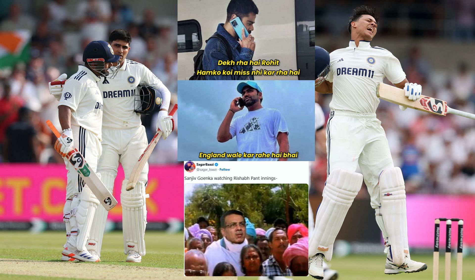 Top memes from day 1 of 1st ENG vs IND Test. (Images: X - BCCI, @1no_aalsi_, @sagar_baazi)