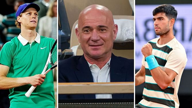 Andre Agassi shares why he relates to Jannik Sinner and loves watching Carlos Alcaraz play