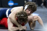Levi Haines wrestles Simon Ruiz at 2025 NCAA Division I Men's Wrestling Championship - Source: Getty