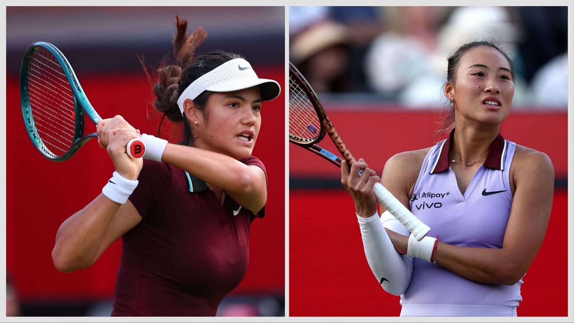 Emma Raducanu (L) Zheng Qinwen (R) | Getty