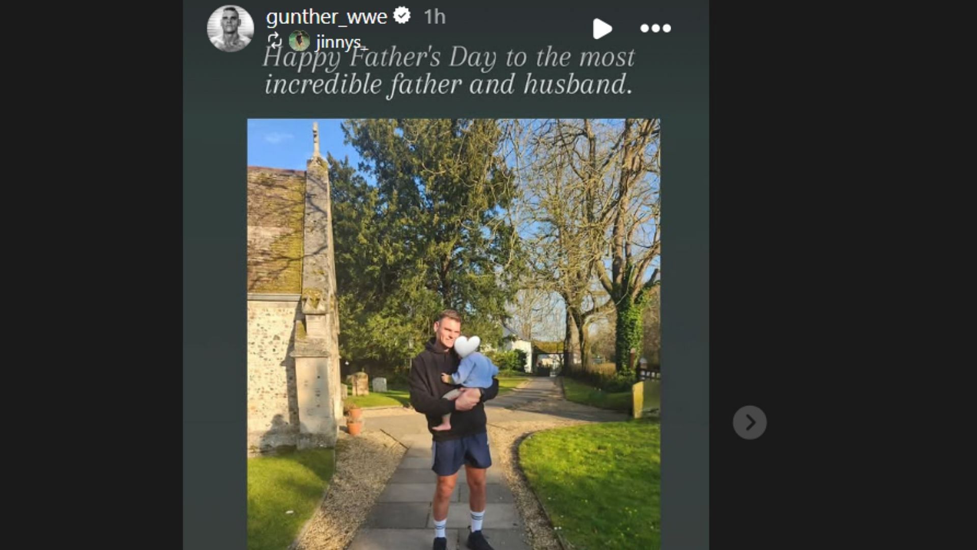 WWE superstar, Gunther, with his son. [Photo credit: Gunther&#039;s Official Instagram account]
