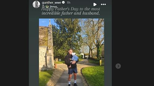 WWE superstar, Gunther, with his son. [Photo credit: Gunther's Official Instagram account]