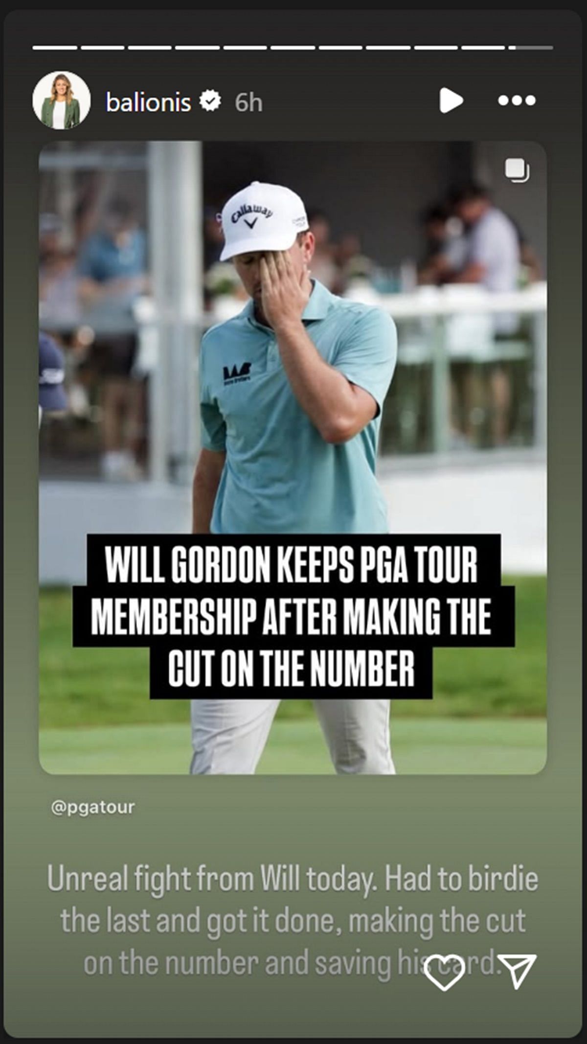 Amanda Balionis&#039; Instagram Story (Image via IG @balionis)