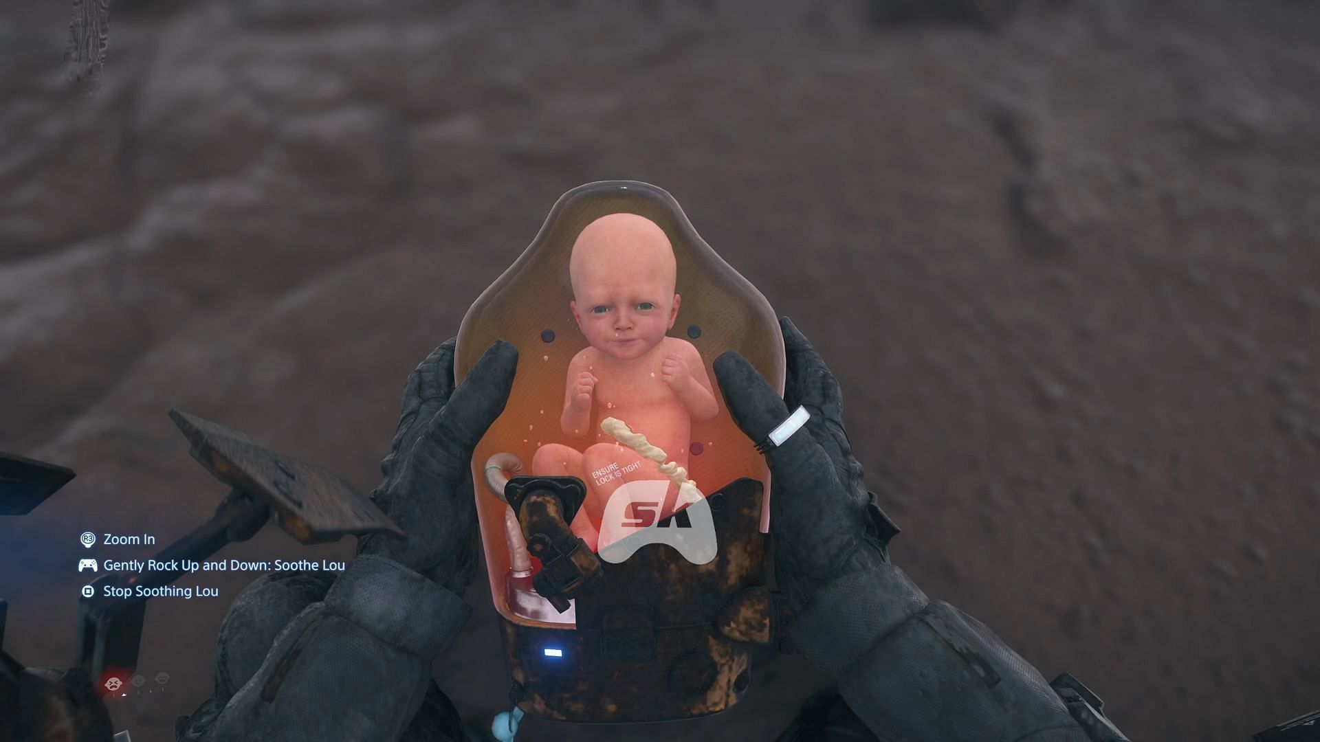 This guide will help you to soothe Lou in Death Stranding 2 (Image via Sportskeeda Gaming / Sony Interactive Entertainment)