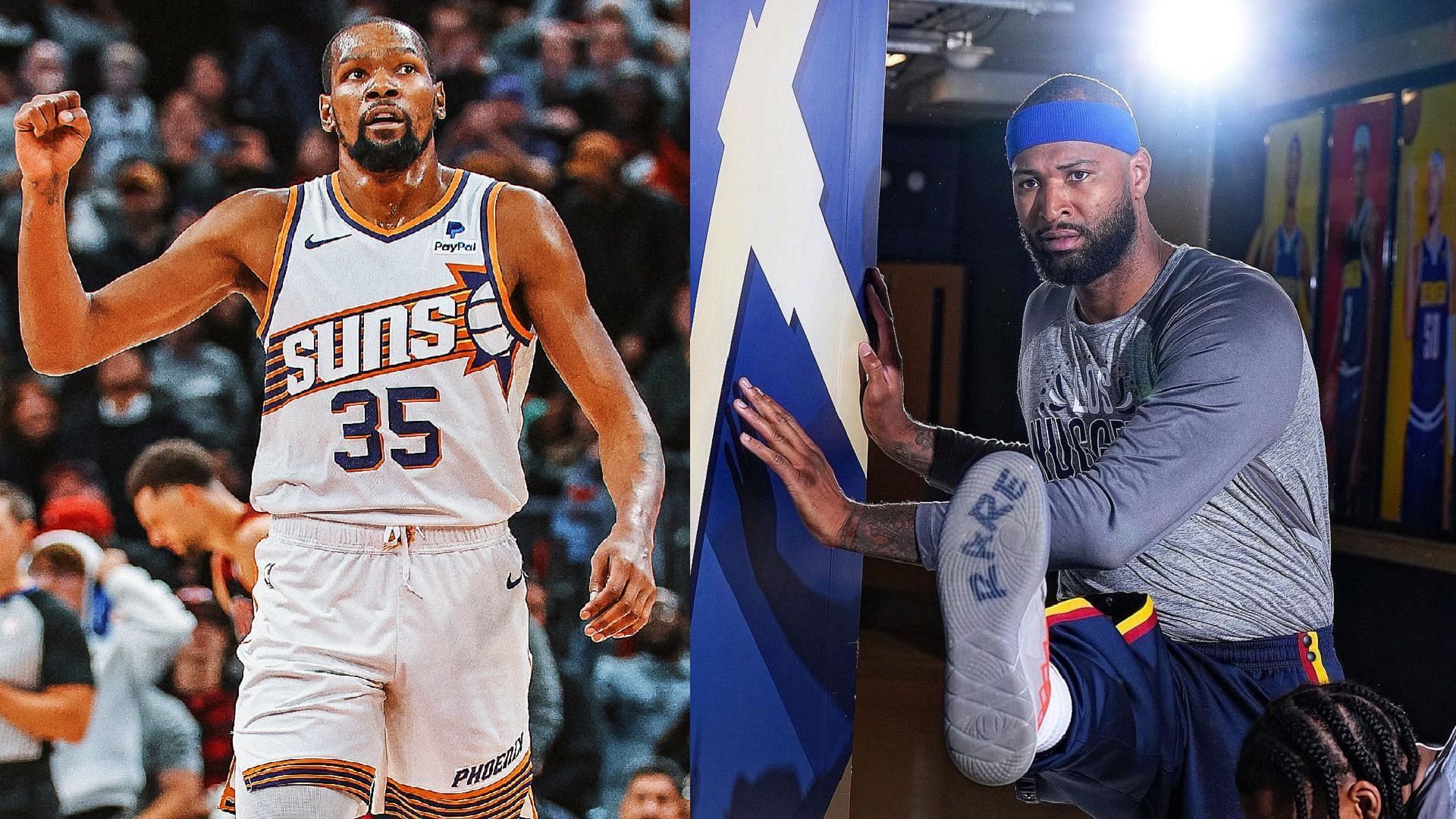 An image of Kevin Durant and DeMarcus Cousins side by side