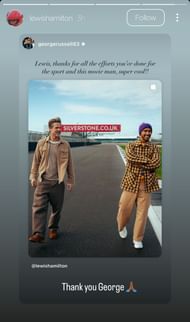 Hamilton's story responding to George Russell's message - Source: via @lewishamilton on Instagram