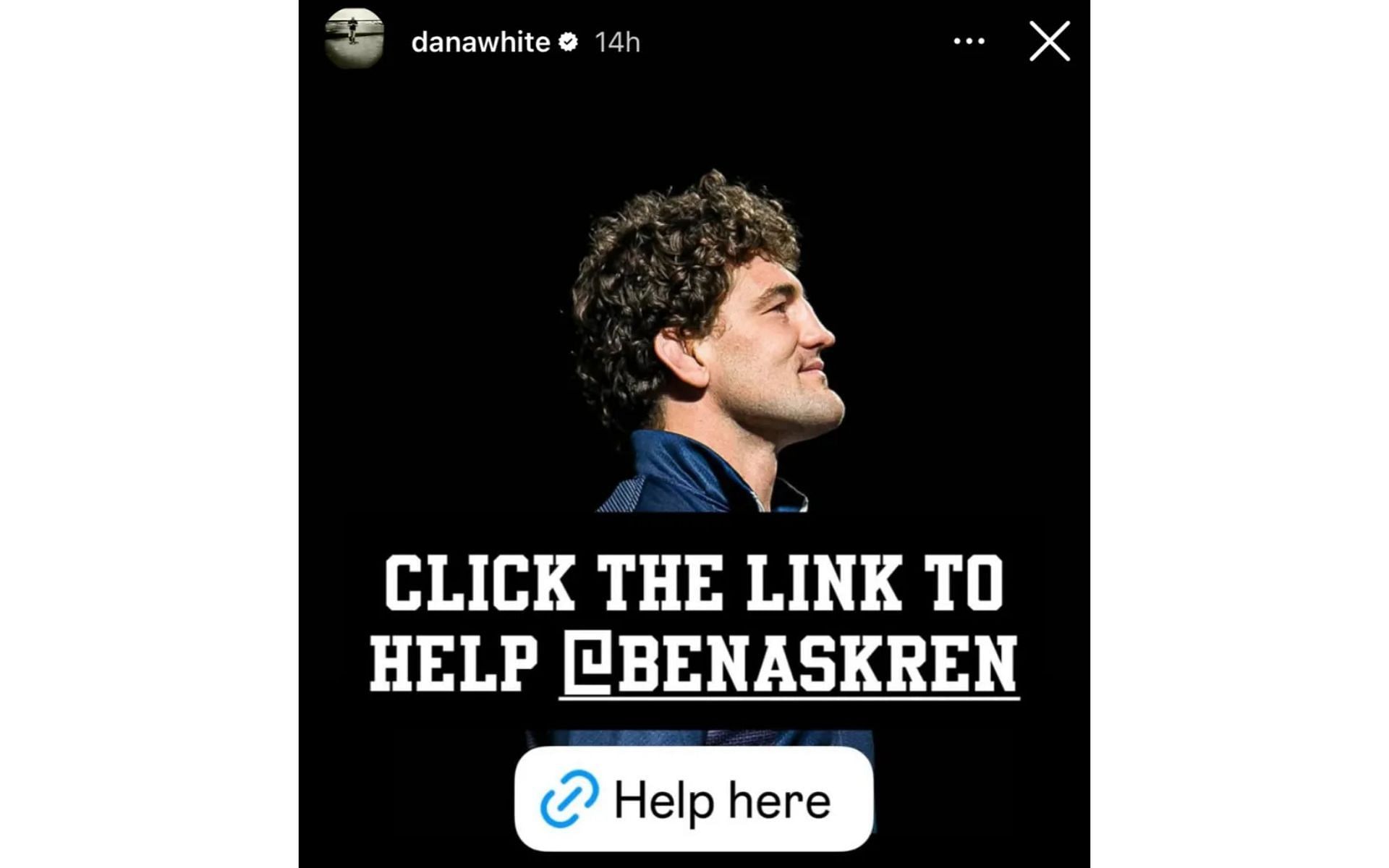 Dana White&#039;s Instagram story. [Screenshot courtesy: @danawhite on Instagram]