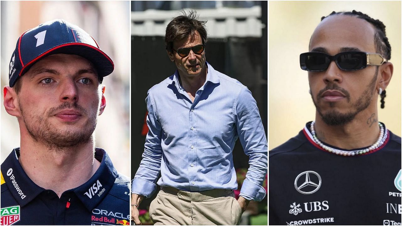 In Picture: Max Verstappen, Toto Wolff and Lewis Hamilton (from Left). Credit: Getty Images.