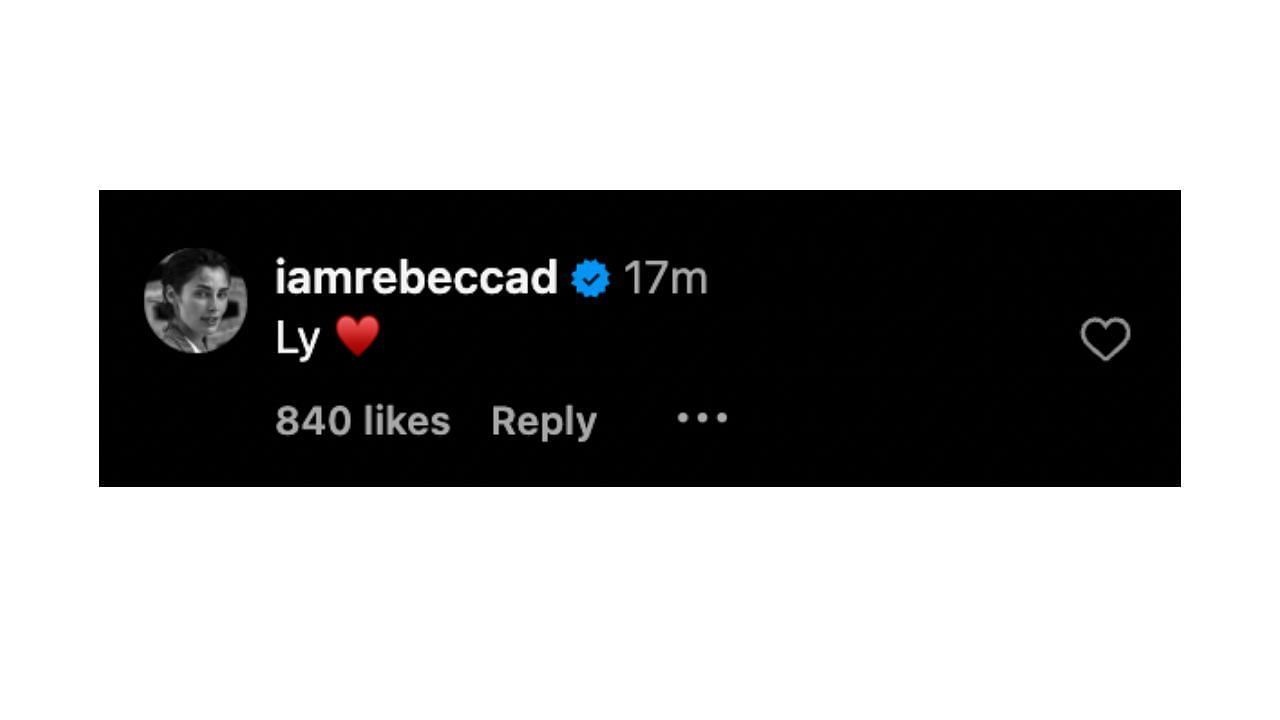 Rebecca Donaldson&#039;s comment on Alexandra Saint Mleux&#039;s picture [Image Source: @alexandrasaintmleux/Instagram]