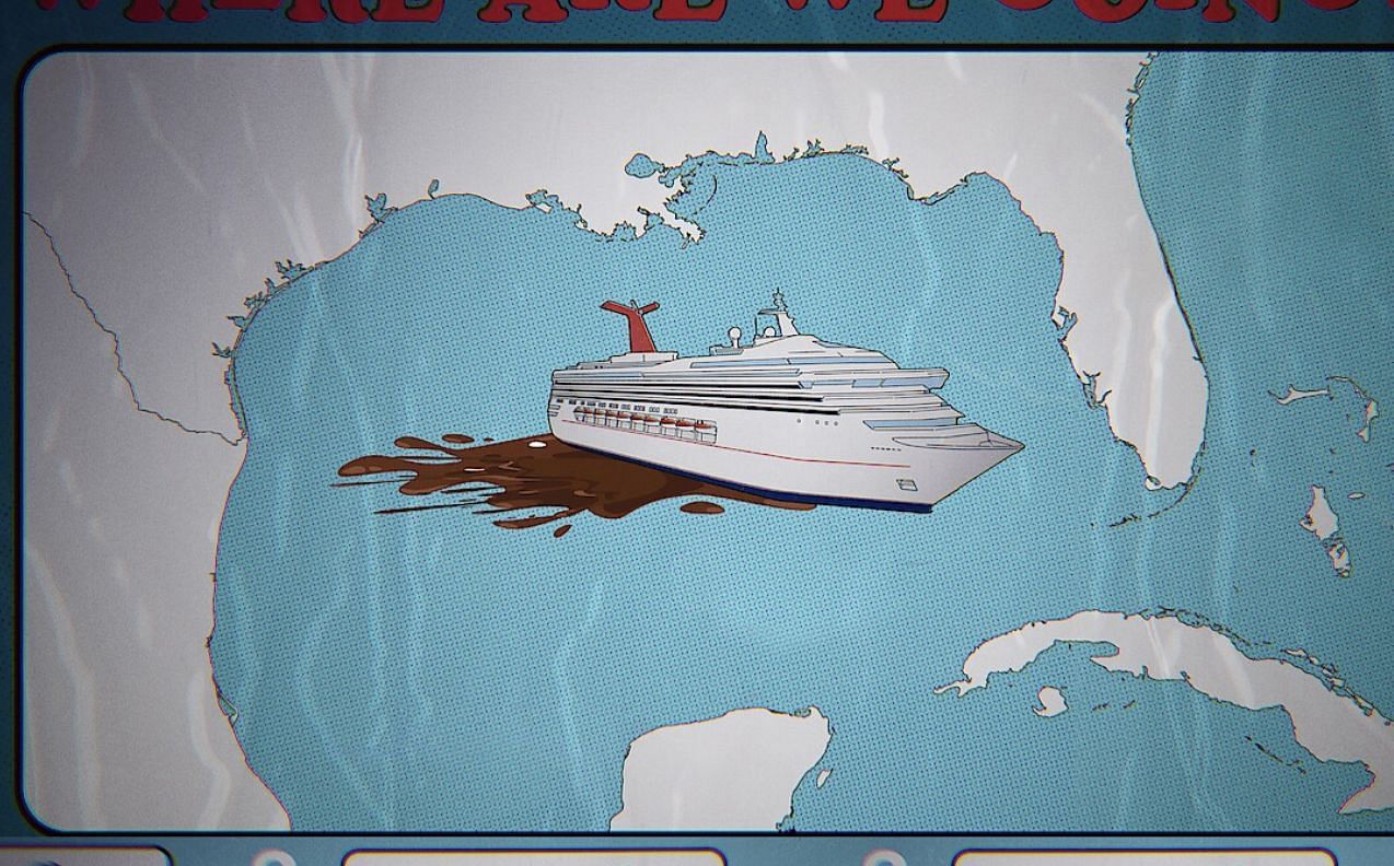 Carnival Triumph cruise was scheduled to go from Galveston, Texas, to Cozumel, Mexico(Image via Netflix)
