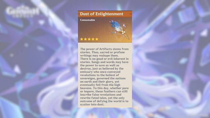 How to get and use the Dust of Enlightenment in Genshin Impact