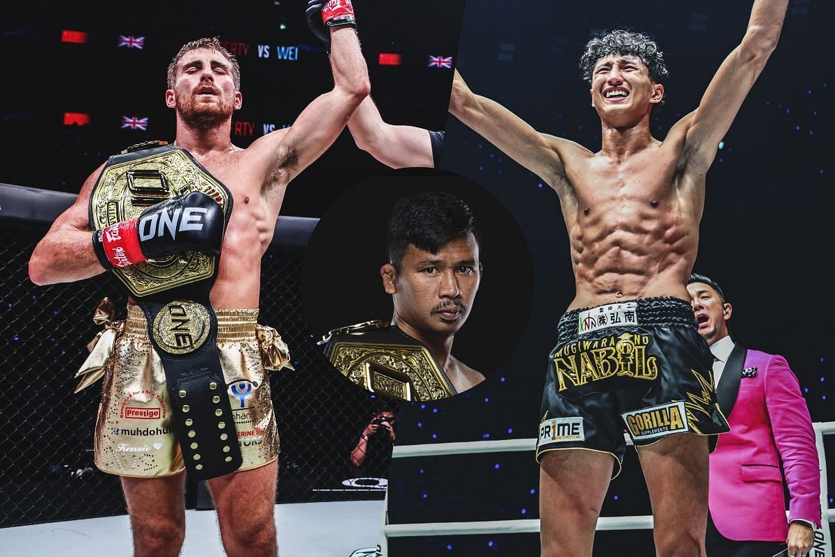 Jonathan Haggerty (left), Superlek (middle), Nabil Anane (right) | Image by ONE Championship