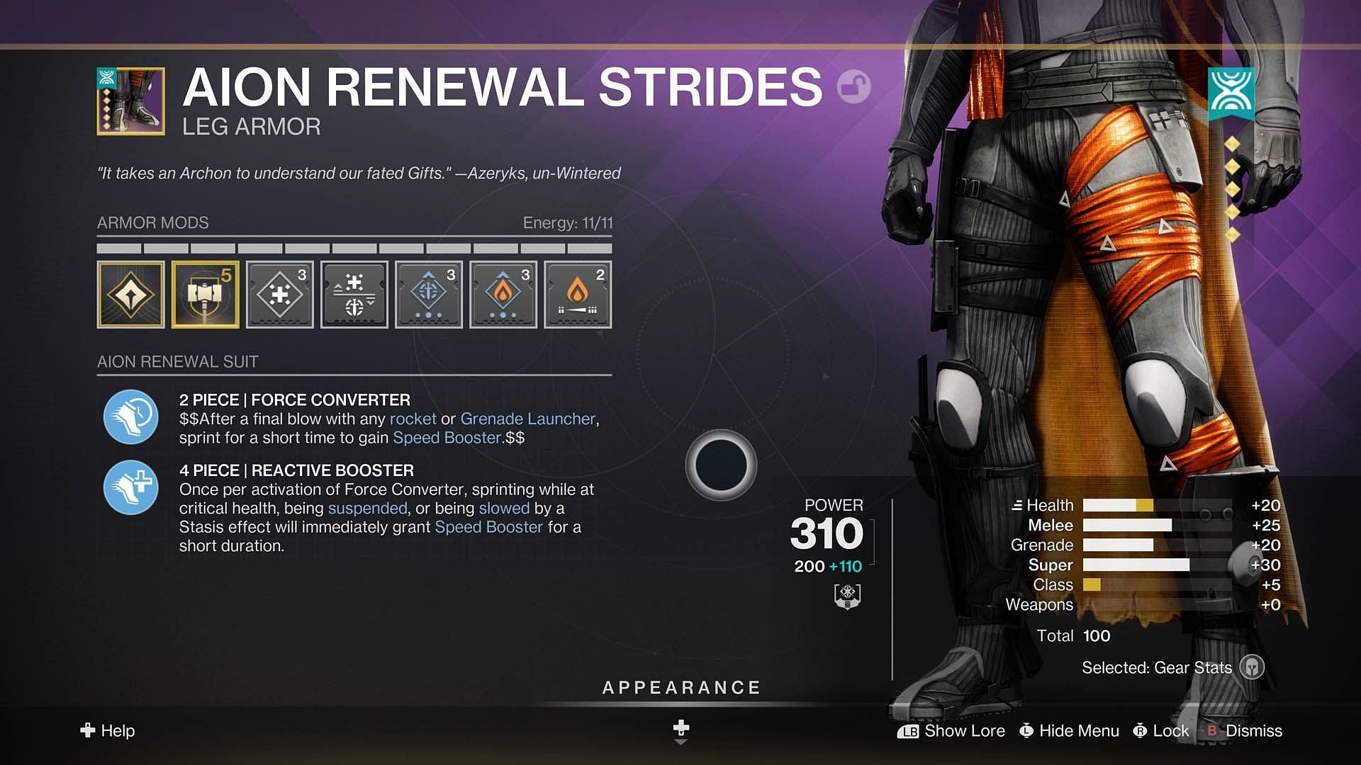 Leg armor with Super archetype (Image via Bungie) 