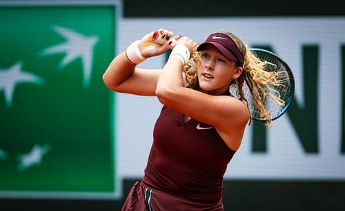 Andreeva in action at the 2025 French Open - Day Seven - Source: Getty