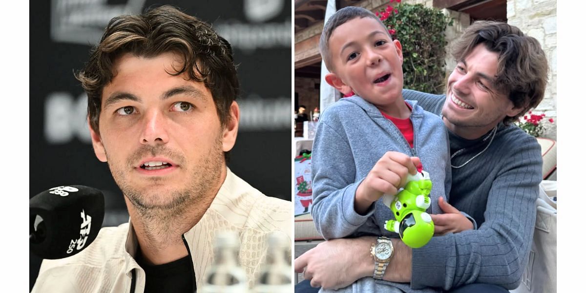 Taylor Fritz with his son Jordan (Image Source: Getty; @taylor_fritz on Instagram)