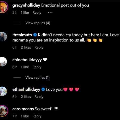 Screenshot of comments [Image Source: Instagram/lesleesmithholliday]