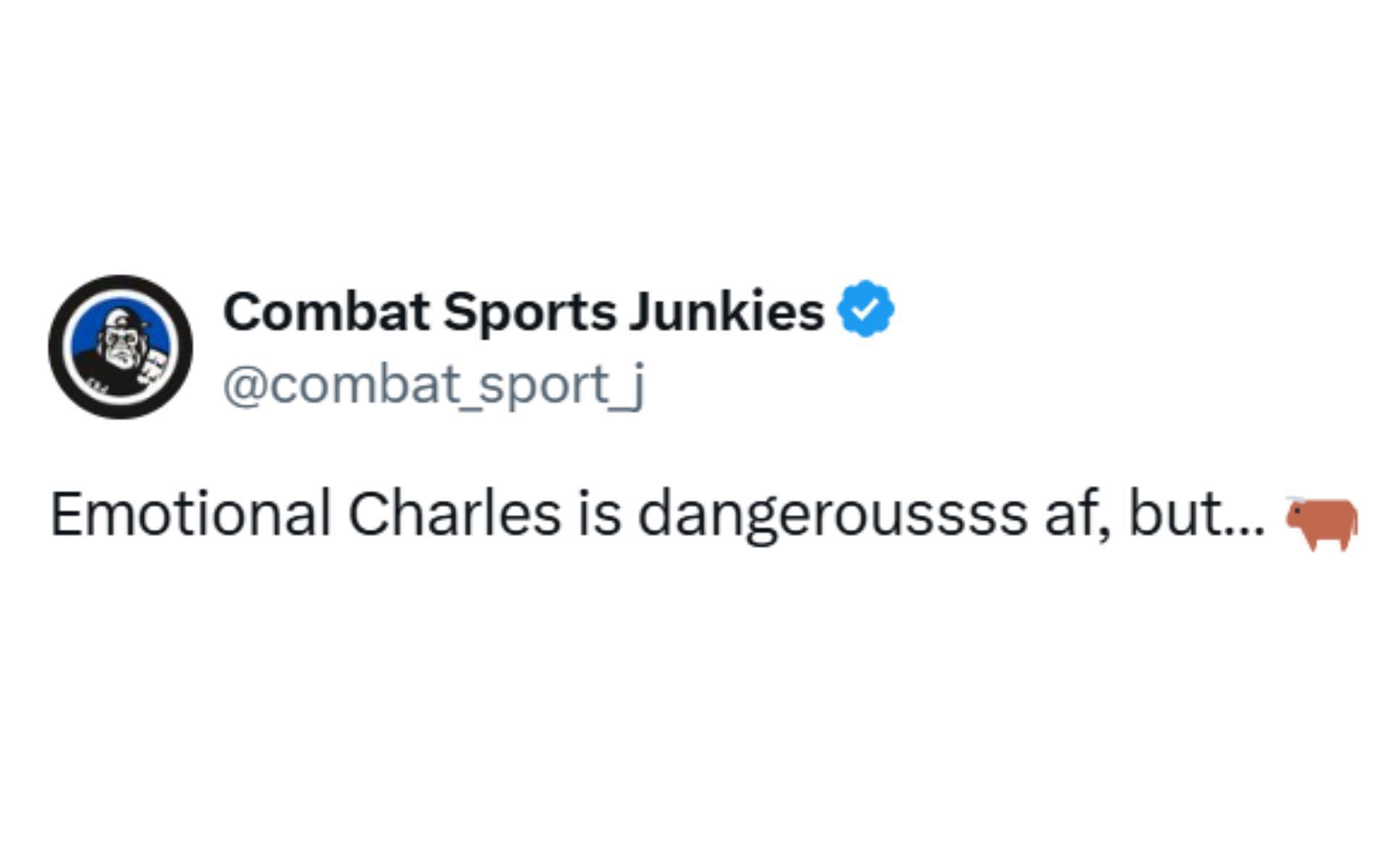 Fan&#039;s reaction. [Screenshot courtesy: @ChampRDS on X]