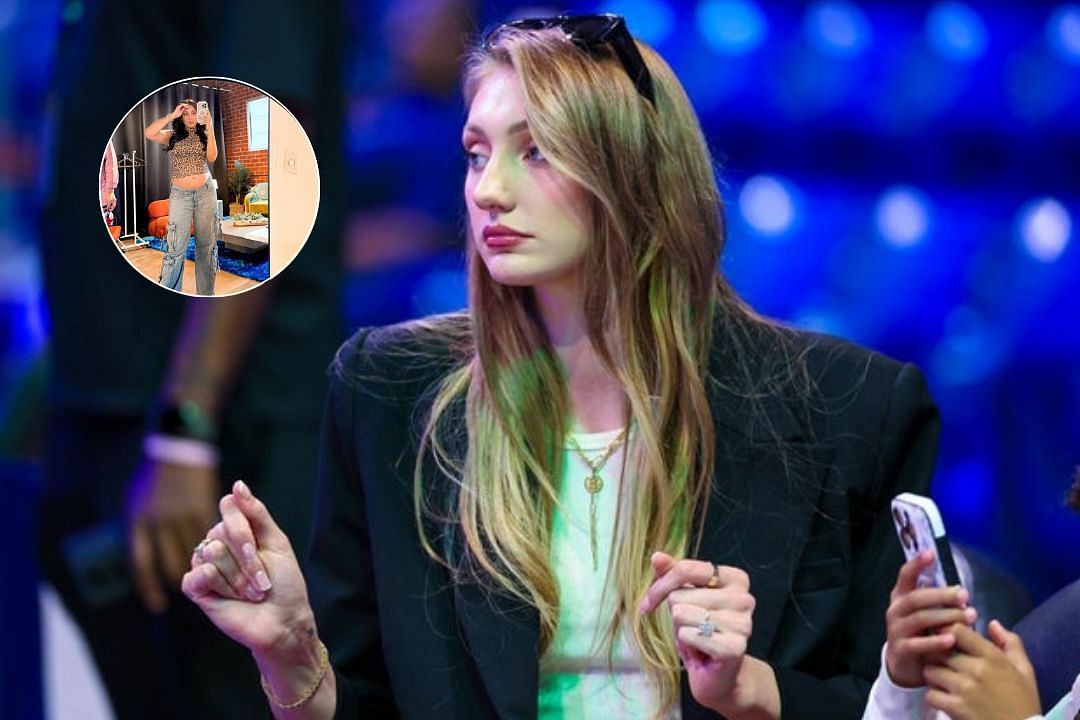 LA Sparks forward Cameron Brink photographed during a WNBA game, Sydel Curry-Lee takes a mirror selfie with her baby bump