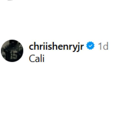 Chris Henry Jr. drops 1-word reaction to 4-star DL Khary Wilder's commitment via Instagram/@hayesfawcett3