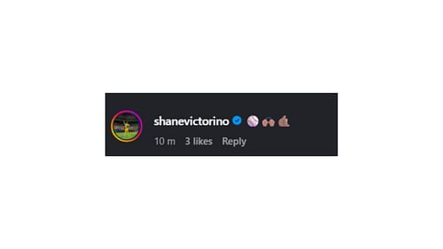 Shane Victorino's comment on Paddy Pimblett's Instagram post via @theufcbaddy