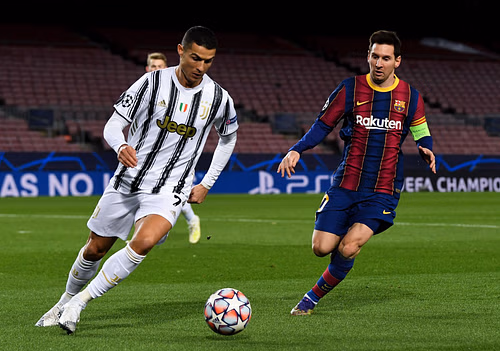 Ronaldo and Messi (L to R) - Source: Getty